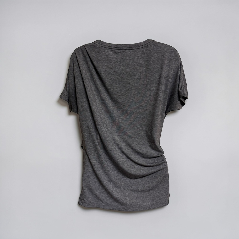 Athleta Essence Pleated Tee Gray Short Sleeve Athleisure Top Size S - Picture 4 of 11